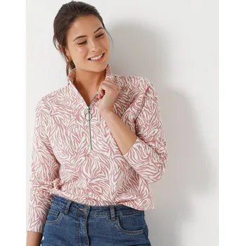 Tričko se stojáčkem na zip a potiskem růžovošedá 54