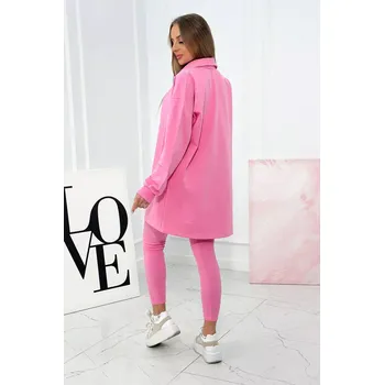 3dílný set halenka, top a legíny světle růžová UNI