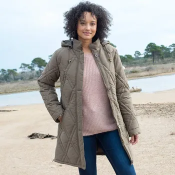 Dámská parka Prošívaná parka z mikrovlákna hnědošedá 38