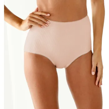 Kalhotky Strečové kalhotky maxi s plochými švy tělová+broskvová 50/52