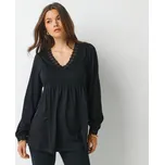 Tunika s macramé lemováním černá 34/36