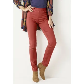 Dámské legíny Pohodlné džegíny s pružným pasem, pro nižší postavu tomatová 36