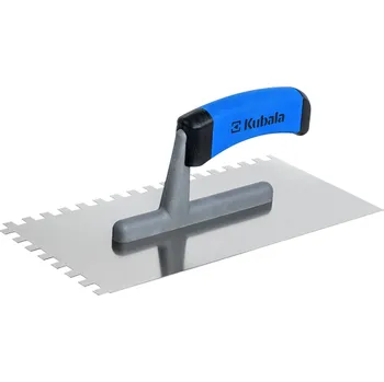 Zednické hladítko KUBALA Hladítko nerezové, dvousložková plochá rukojeť G-1 | 130x270 mm, zub 10x10