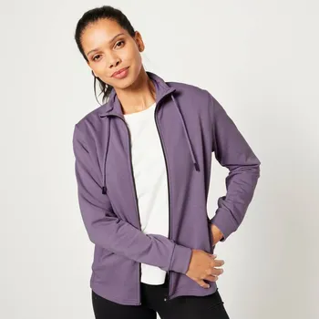 Dámská mikina Moltonová mikina na zip, se stojáčkem lila 34/36