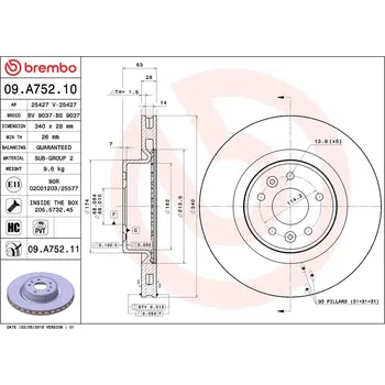 Brzdový kotouč Brzdový kotouč BREMBO 09.A752.11