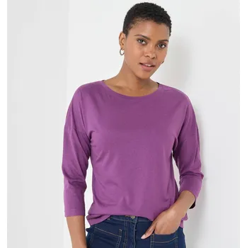 Blancheporte Volné tričko se 7/8 rukávy fialová 52