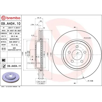Brzdový kotouč Brzdový kotouč BREMBO 09.A404.11