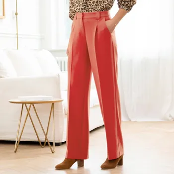 Dámské kalhoty Splývavé široké kalhoty červená 54