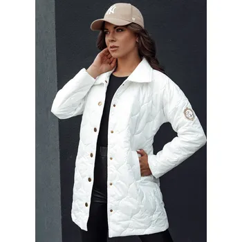 Dámská cargo bunda Bílá prošívaná přechodová bunda RATIA TY4526 Velikost: 40