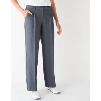 Dámské kalhoty Splývavé široké kalhoty šedý melír 46