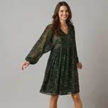 Krátké šaty s potiskem khaki 40