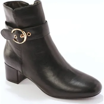 Dámské kozačky Kotníkové kozačky s ozdobnou přezkou černá 36