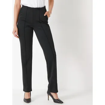 Dámské kalhoty Úpletové kalhoty s efektem plochého břicha černá 44