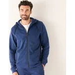 Mikina s kapucí, zipovým stojáčkem a kontrastními detaily modrá 147/156 (5XL)