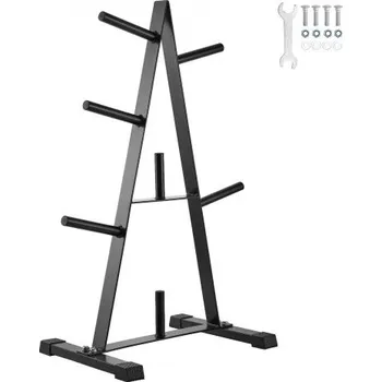 Stojan na činky VEVOR, stojan na činky s rámem A pro kotouče o průměru 1 palce, standardní stojan na činky, držák na činky s nosností 500 liber, úložný stojan na činky do domácí posilovny, černý