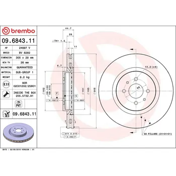 Brzdový kotouč Brzdový kotouč BREMBO 09.6843.11