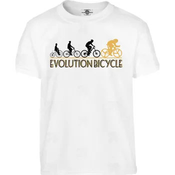 Pánské tričko Tričko Evolution Bicycle | Cycle Druh: Dětské, Barva: Bílá, Velikost: 122-S