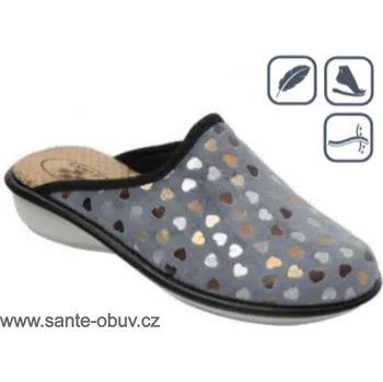 Dámská zdravotní obuv SANTÉ LX/POMINO GREY papuče vel.37-42, --- - 38