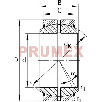 CODEX GE 70 ES 2RS kloubové ložisko ocel/ocel