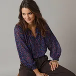 Halenka s tuniským výstřihem a zvířecím vzorem vícebarevná 40