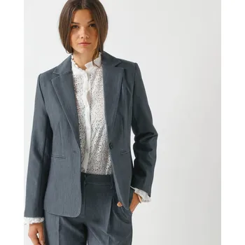 Dámské sako Splývavý blejzr šedý melír 36