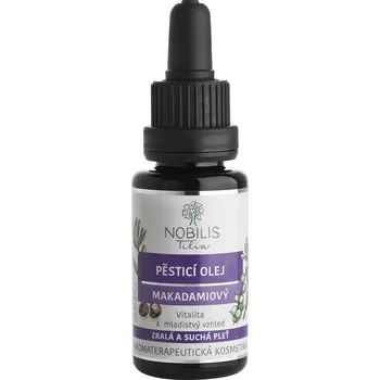 Pleťový olej Nobilis Tilia Pěsticí olej makadamiový 20 ml fialové sklo