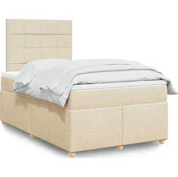 Ložnice vidaXL Box spring postel s matrací 120x190 cm textil [3291220] Barva: krémová