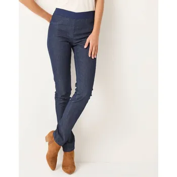 Dámské legíny Denimové strečové džegíny s pružným pasem, pro nižší postavu tmavě modrá 46