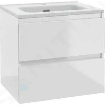 Koupelnový nábytek kielle Skříňka včetně umyvadla, 60x55x46 cm, 2 zásuvky, lesklá bílá 50027S620