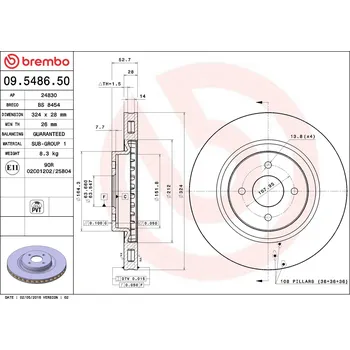 Brzdový kotouč Brzdový kotouč BREMBO 09.5486.50