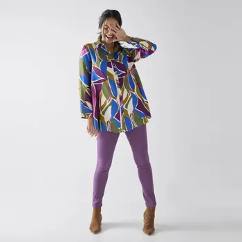 Dámská móda Džegíny z twilu, pro vysokou postavu švestková 46