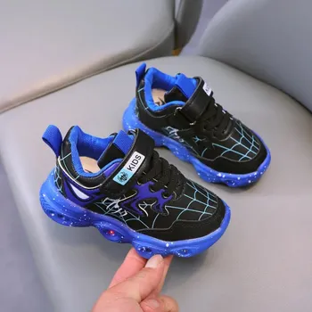 Chlapecká obuv Dětské LED boty Spiderman Velikost: 25, Barva (Varianta): Modrá