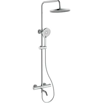 Tyč na sprchový závěs CERANO - Sprchový nástěnný sloup Selma - termostatická vanová otočná baterie - chrom