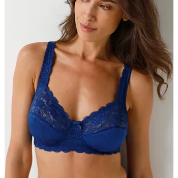 Podprsenka Sada 2 podprsenek Avila zn. Confidence Lingerie® ze saténového úpletu s krajkou, bez kostic nám. modrá+červená 90B