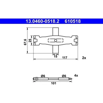 Přislušenství brzdového systému Sada příslušenství, obložení kotoučové brzdy ATE 13.0460-0518.2