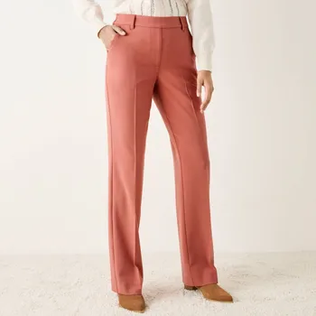 Dámské kalhoty Dlouhé rovné kalhoty, jednobarevné paprika 40