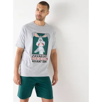 Pánské oblečení Pyžamo se šortkami a krátkými rukávy Bugs Bunny zelená/šedá 97/106 (L)