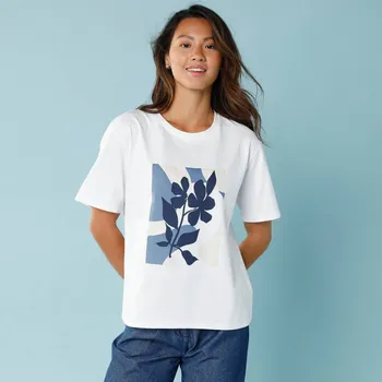 Dámské tričko Tričko se středovým potiskem, pro malou postavu bílá 46/48