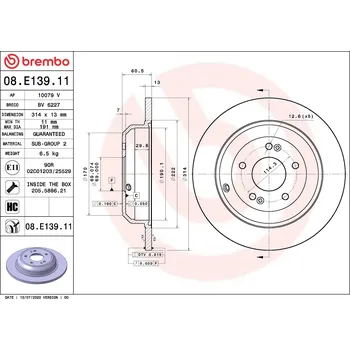 Brzdový kotouč Brzdový kotouč BREMBO 08.E139.11