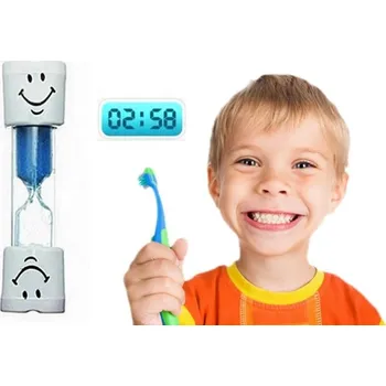 Hodiny Přesýpací hodiny na čištění zubů - modré
