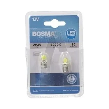 Autožárovka Žárovka 12/24V LED T10 2xSMD 6000K bílá BOSMA 7503