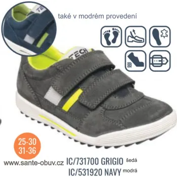 Dámská zdravotní obuv SANTÉ IC/731700 GRIGIO vych. obuv vel. 25-30, --- - 28