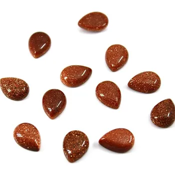 Materiál na výrobu šperku Goldstone Kabošony kapka 14x10mm - 1Ks - 1Ks
