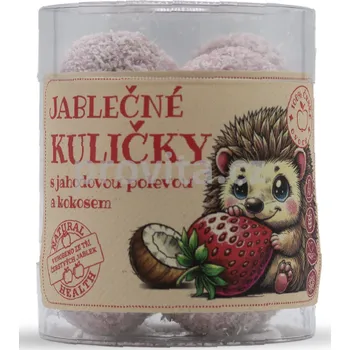 Bioprodukt JK Jablečné kuličky s jahodovou polevou a kokosem, 100 g