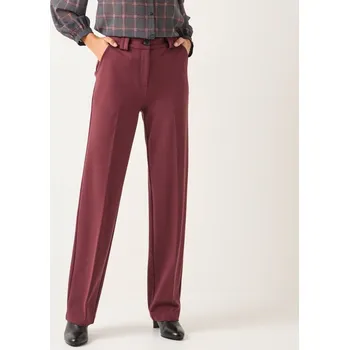 Dámské kalhoty Rovné kalhoty z úpletu Milano bordó 36