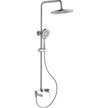 Tyč na sprchový závěs CERANO - Sprchový nástěnný sloup Velea - vanová otočná baterie - chrom