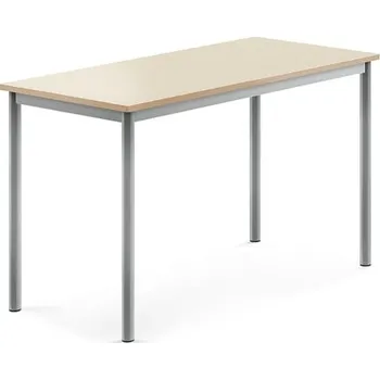 Jídelní stůl Stůl BORÅS, 1200x600x720 mm, stříbrné nohy, HPL deska, bříza