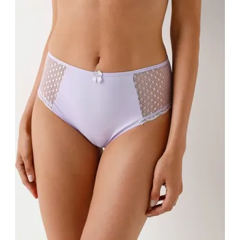 Dámské spodní prádlo Sada 4 kalhotek maxi Tropea zn. Confidence Lingerie® ze strečové bavlny a krajky, s potiskem lila+nam. modrá 54/56