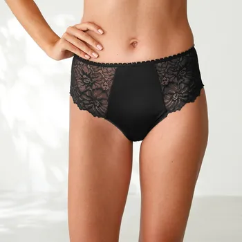 Kalhotky Sada 2 kalhotek maxi z mikrovlákna a krajky černá+purpurová 50/52