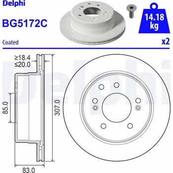 Brzdový kotouč Brzdový kotouč DELPHI BG5172C